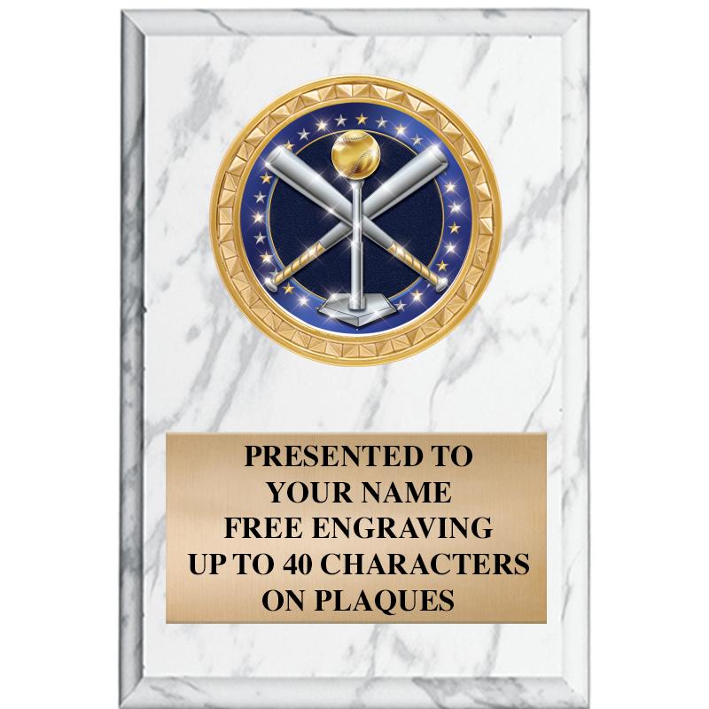 4" X 6" WHITE MBL INSERT PLQ