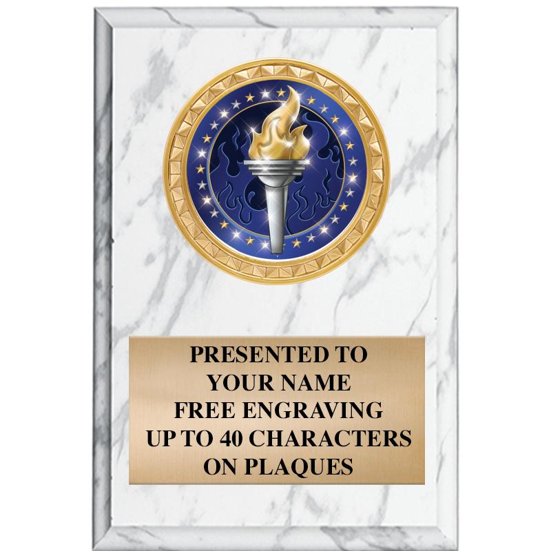 4" X 6" WHITE MBL INSERT PLQ