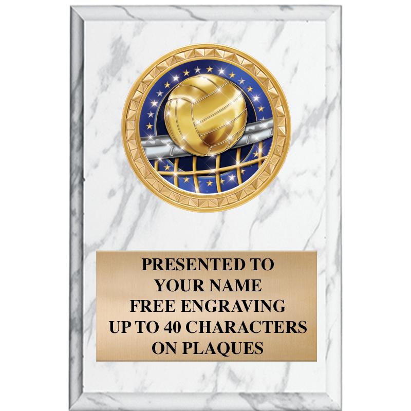 4" X 6" WHITE MBL INSERT PLQ