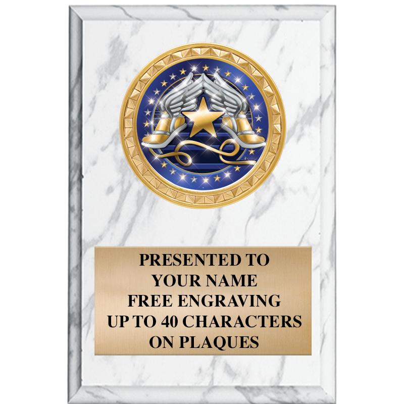 4" X 6" WHITE MBL INSERT PLQ