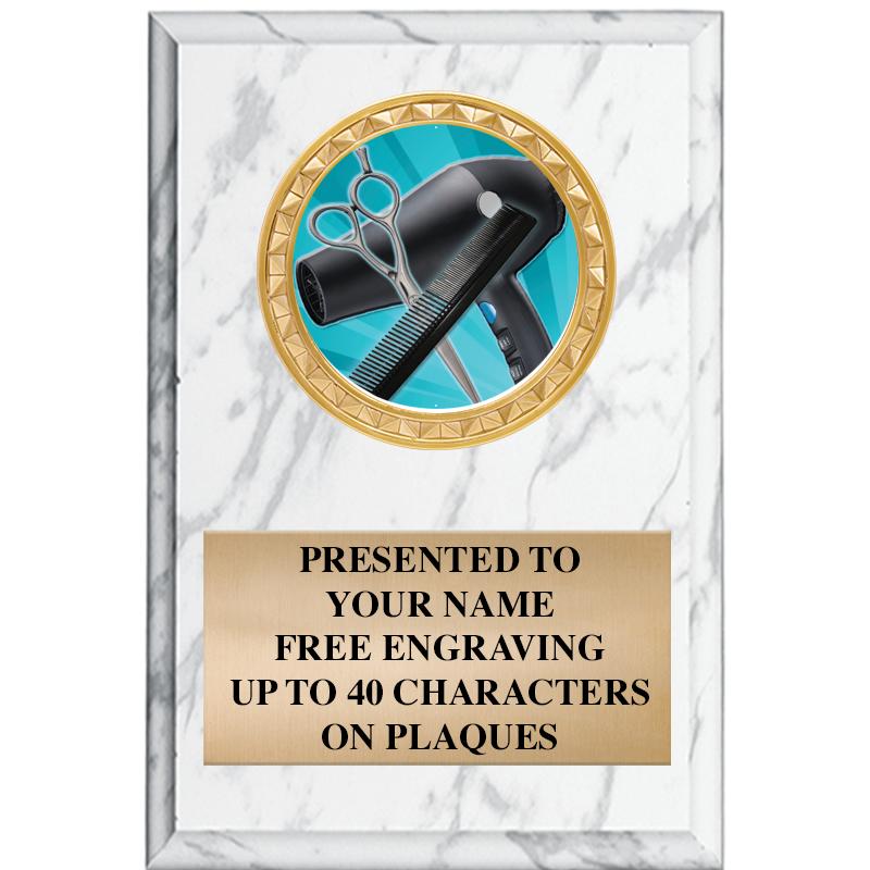 4" X 6" WHITE MBL INSERT PLQ