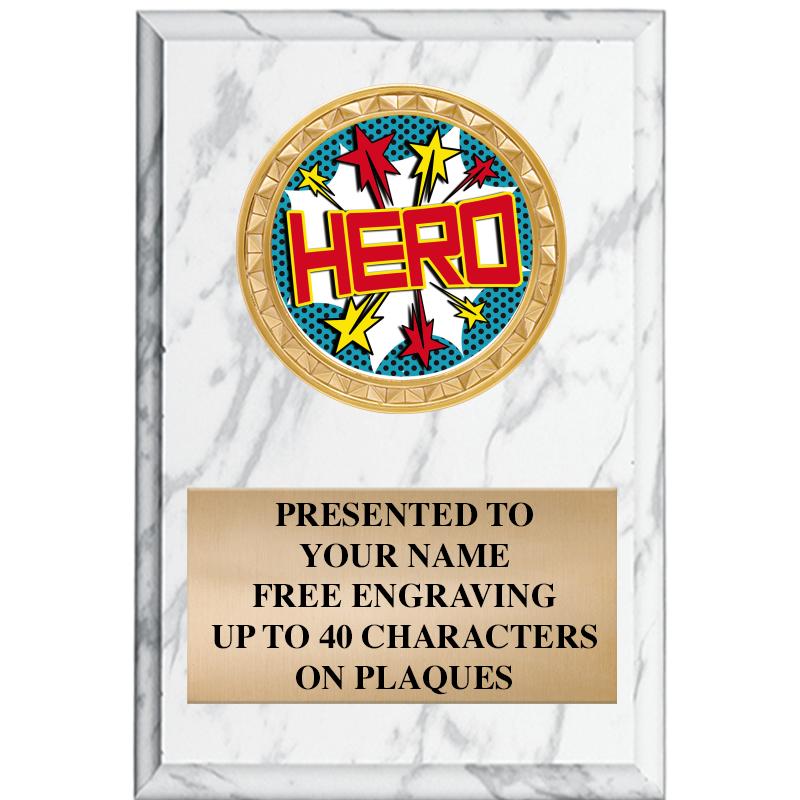 4" X 6" WHITE MBL INSERT PLQ