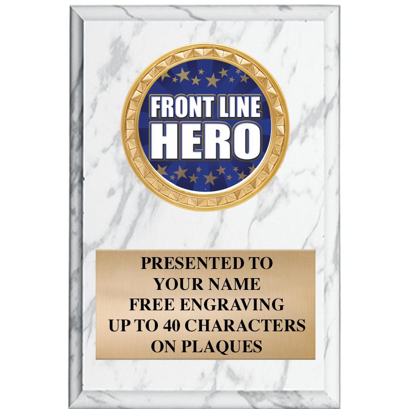 4" X 6" WHITE MBL INSERT PLQ