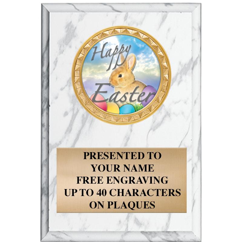 4" X 6" WHITE MBL INSERT PLQ