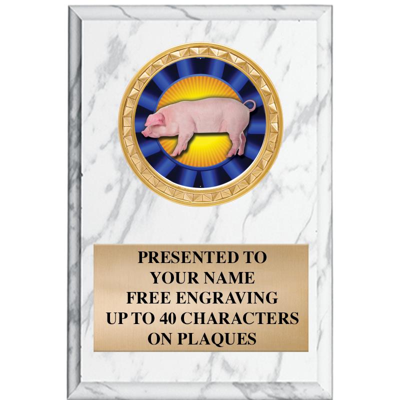 4" X 6" WHITE MBL INSERT PLQ