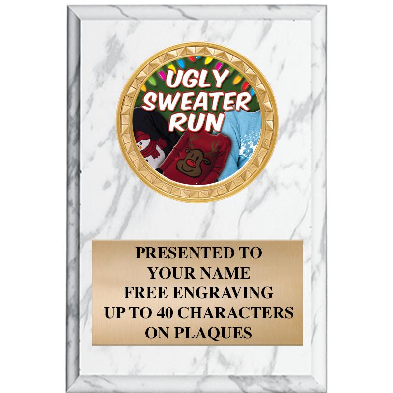 4" X 6" WHITE MBL INSERT PLQ