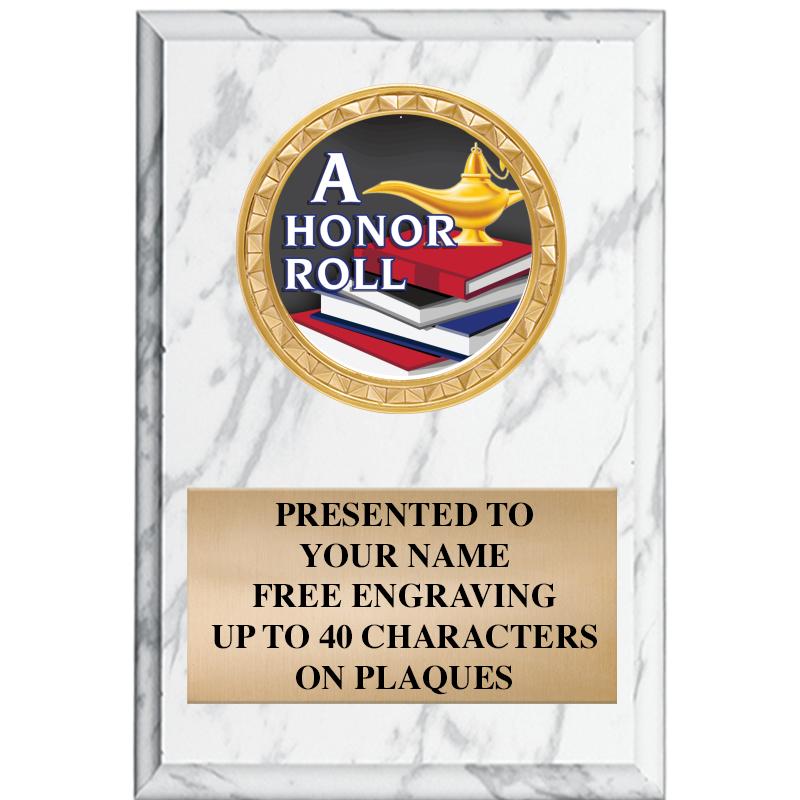 4" X 6" WHITE MBL INSERT PLQ