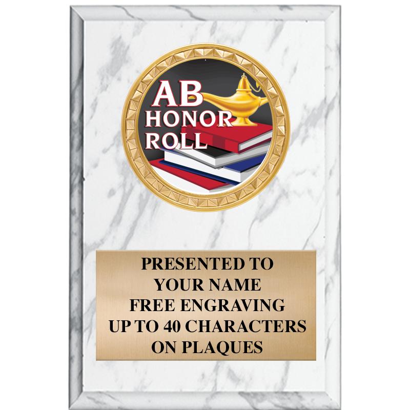 4" X 6" WHITE MBL INSERT PLQ