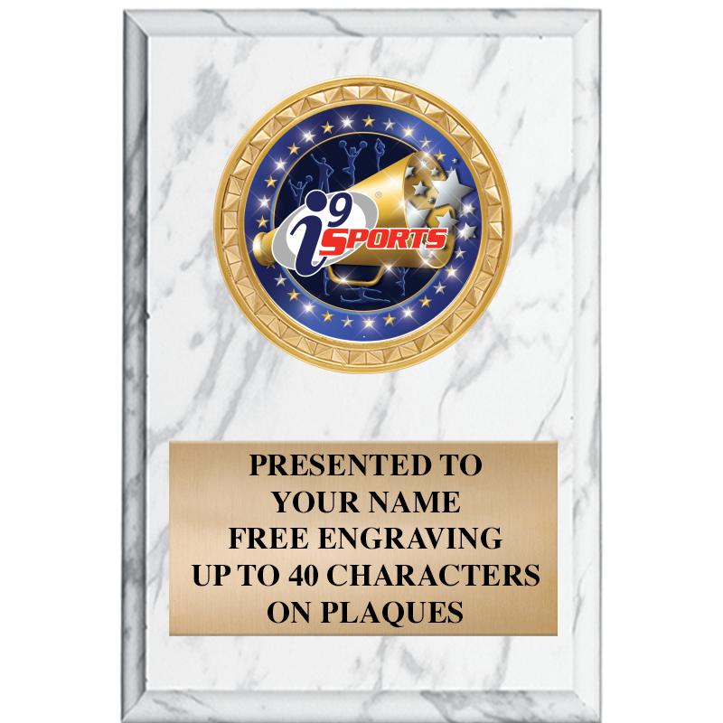 4" X 6" WHITE MBL INSERT PLQ