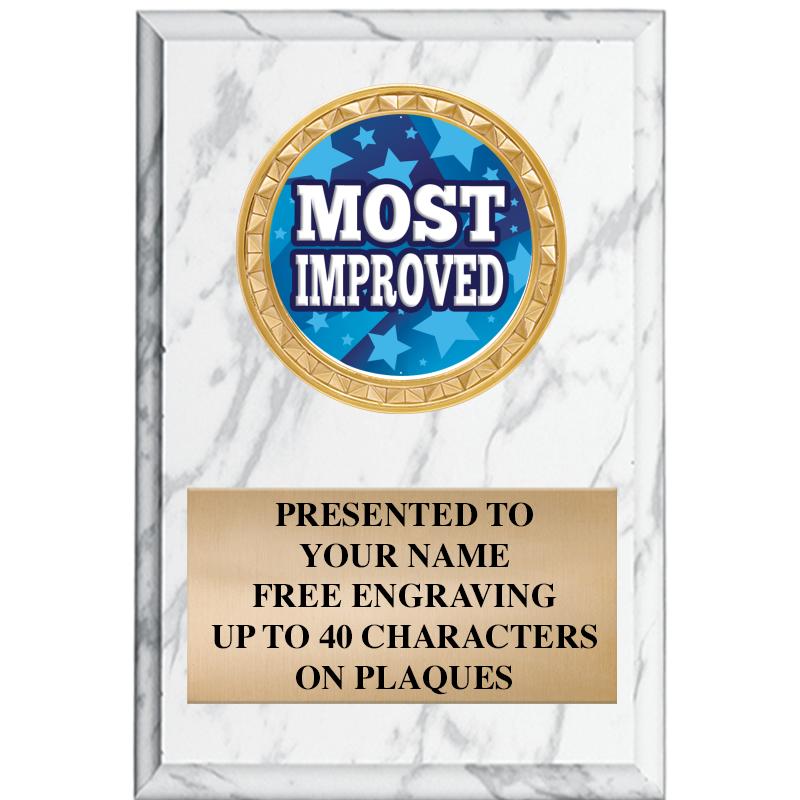 4" X 6" WHITE MBL INSERT PLQ