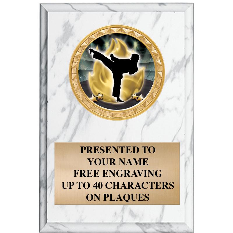 4" X 6" WHITE MBL INSERT PLQ