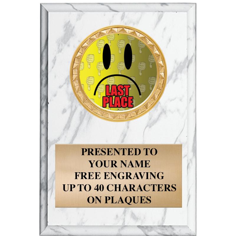 4" X 6" WHITE MBL INSERT PLQ