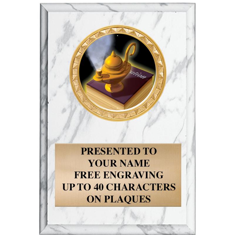 4" X 6" WHITE MBL INSERT PLQ