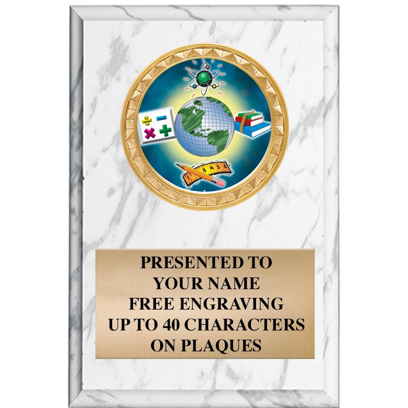 4" X 6" WHITE MBL INSERT PLQ