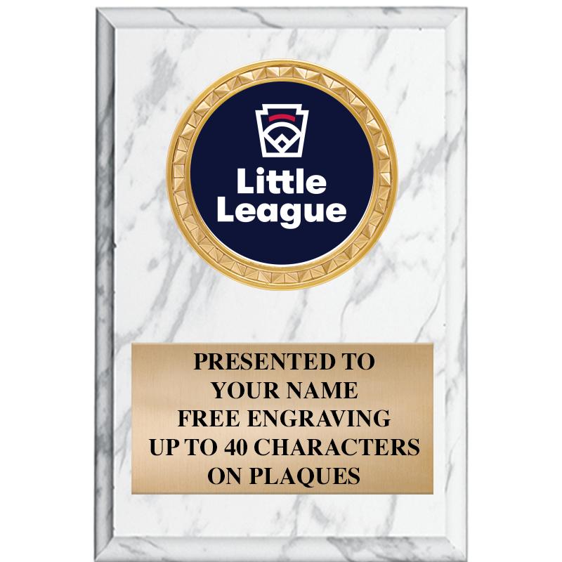 4" X 6" WHITE MBL INSERT PLQ