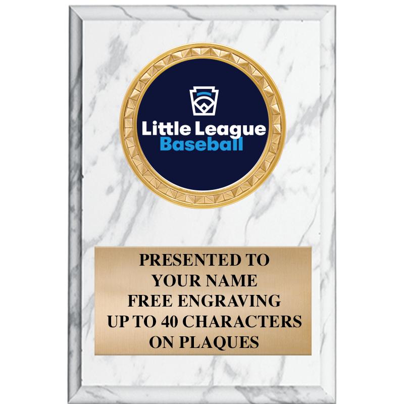 4" X 6" WHITE MBL INSERT PLQ