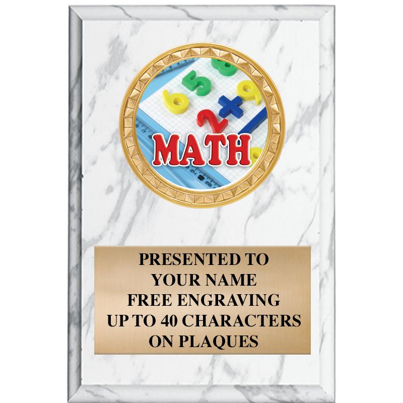 4" X 6" WHITE MBL INSERT PLQ