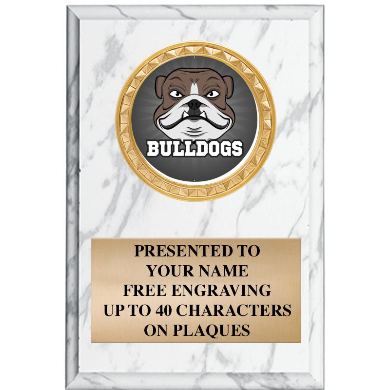 4" X 6" WHITE MBL INSERT PLQ