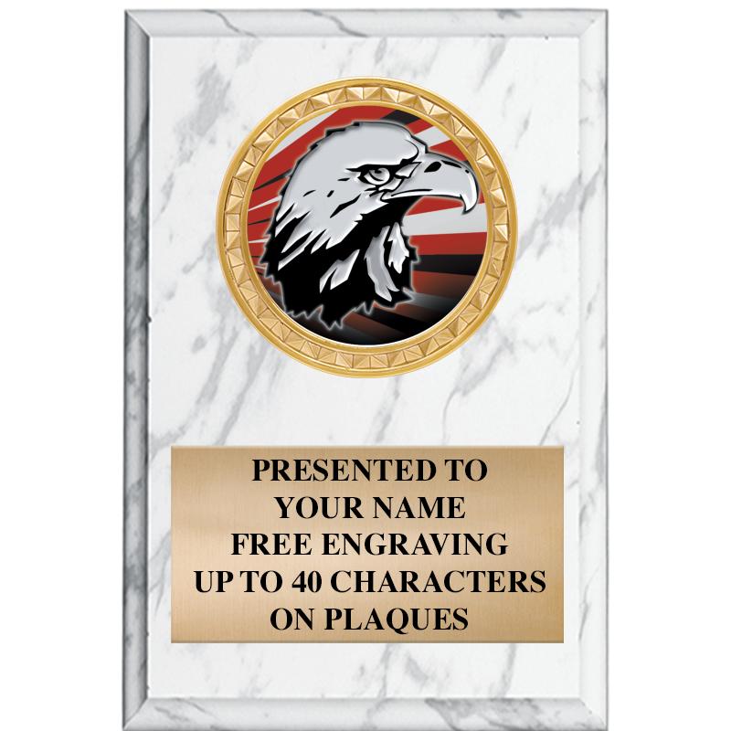 4" X 6" WHITE MBL INSERT PLQ