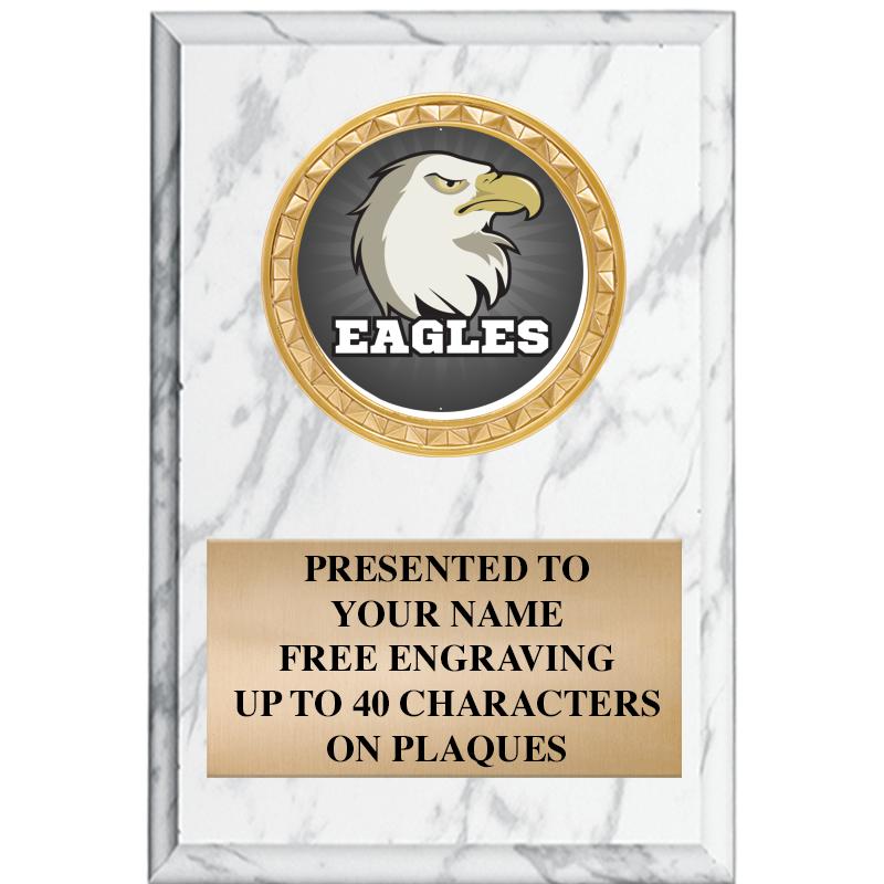 4" X 6" WHITE MBL INSERT PLQ