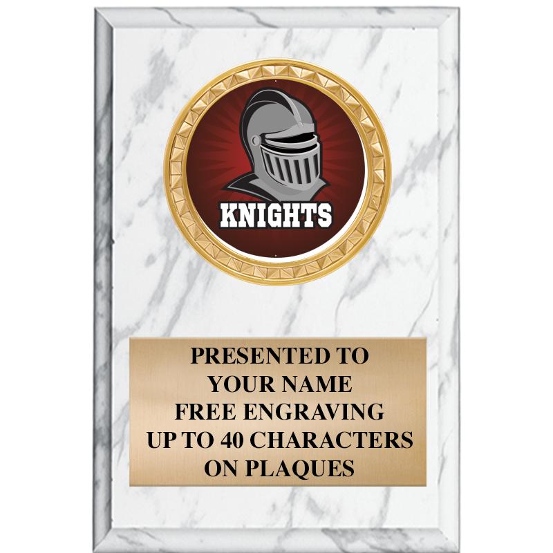 4" X 6" WHITE MBL INSERT PLQ