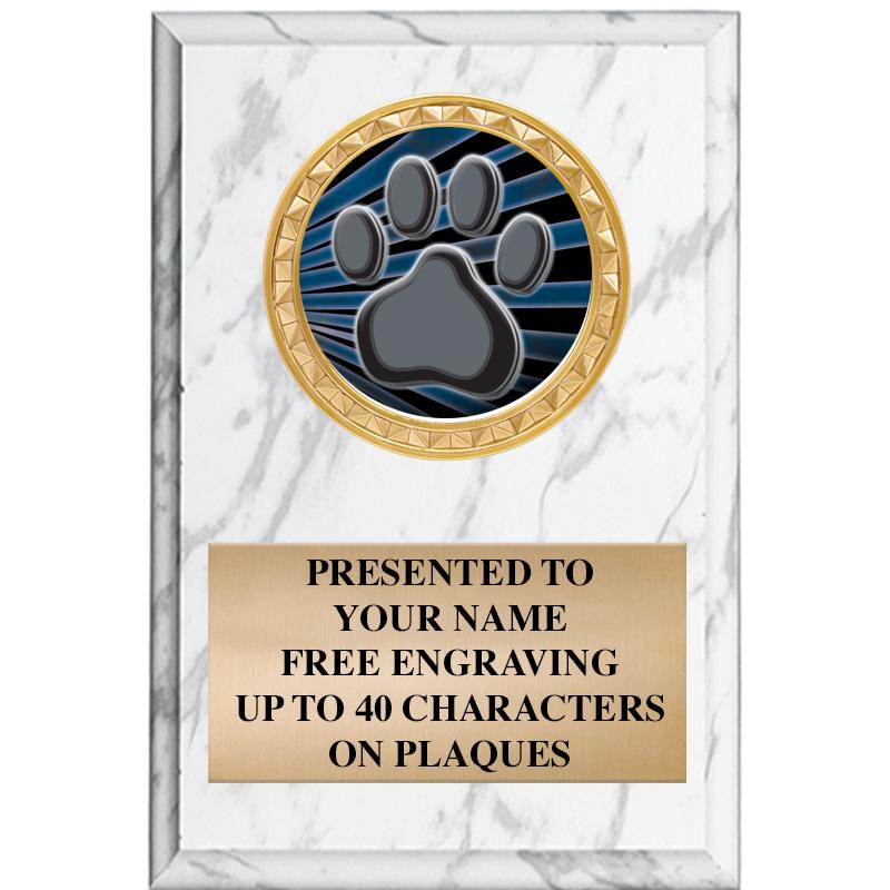 4" X 6" WHITE MBL INSERT PLQ