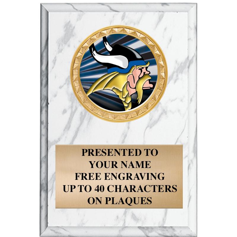 4" X 6" WHITE MBL INSERT PLQ