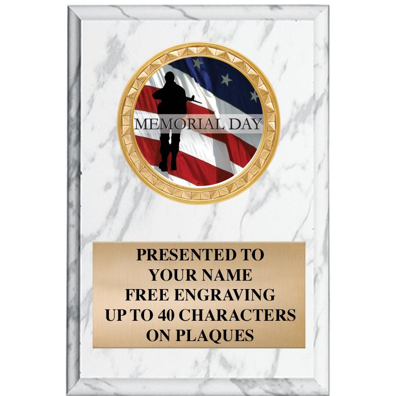 4" X 6" WHITE MBL INSERT PLQ