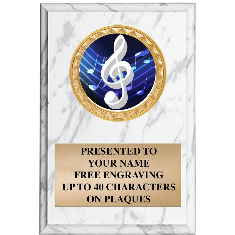 4" X 6" WHITE MBL INSERT PLQ