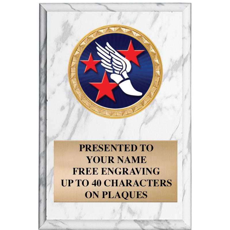 4" X 6" WHITE MBL INSERT PLQ