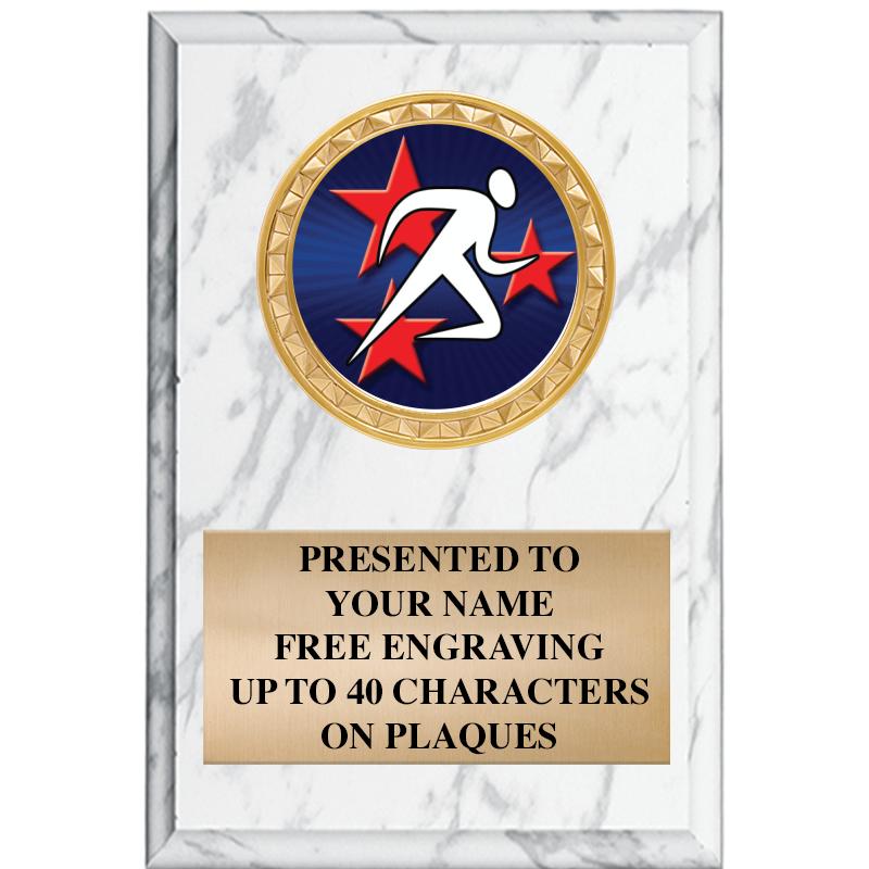 4" X 6" WHITE MBL INSERT PLQ