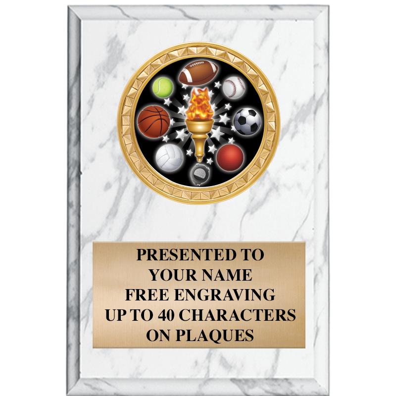 4" X 6" WHITE MBL INSERT PLQ