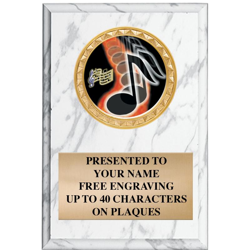 4" X 6" WHITE MBL INSERT PLQ