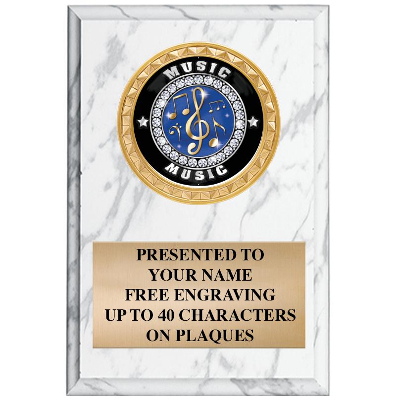 4" X 6" WHITE MBL INSERT PLQ