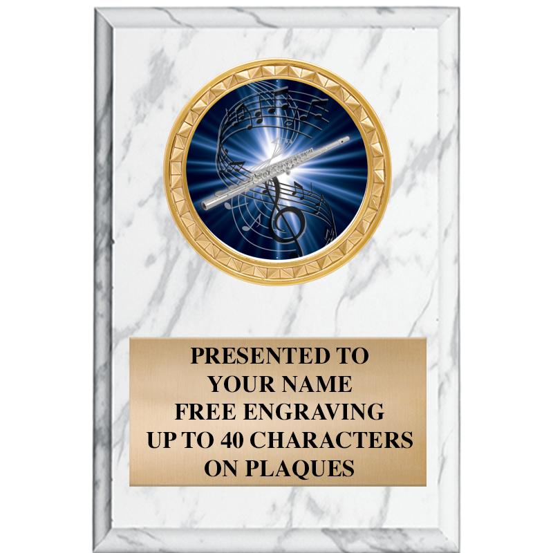 4" X 6" WHITE MBL INSERT PLQ