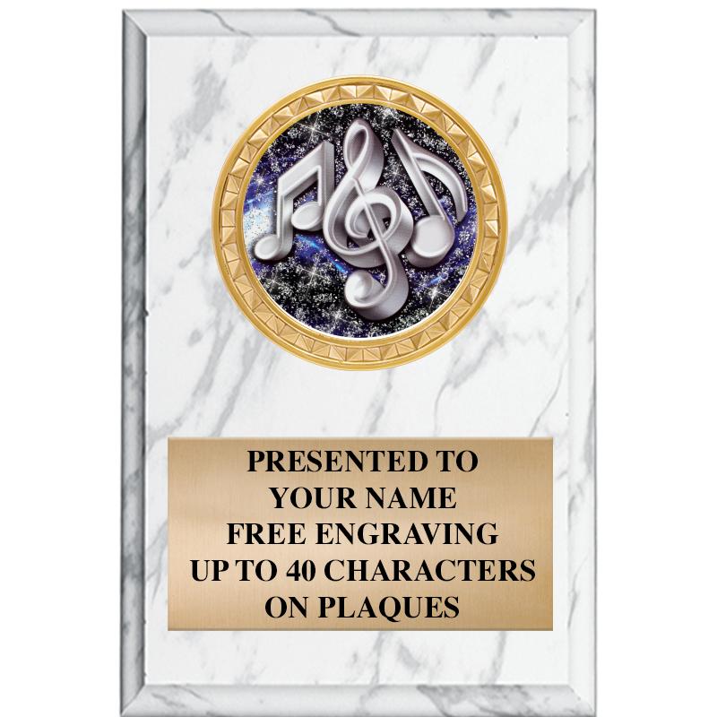 4" X 6" WHITE MBL INSERT PLQ