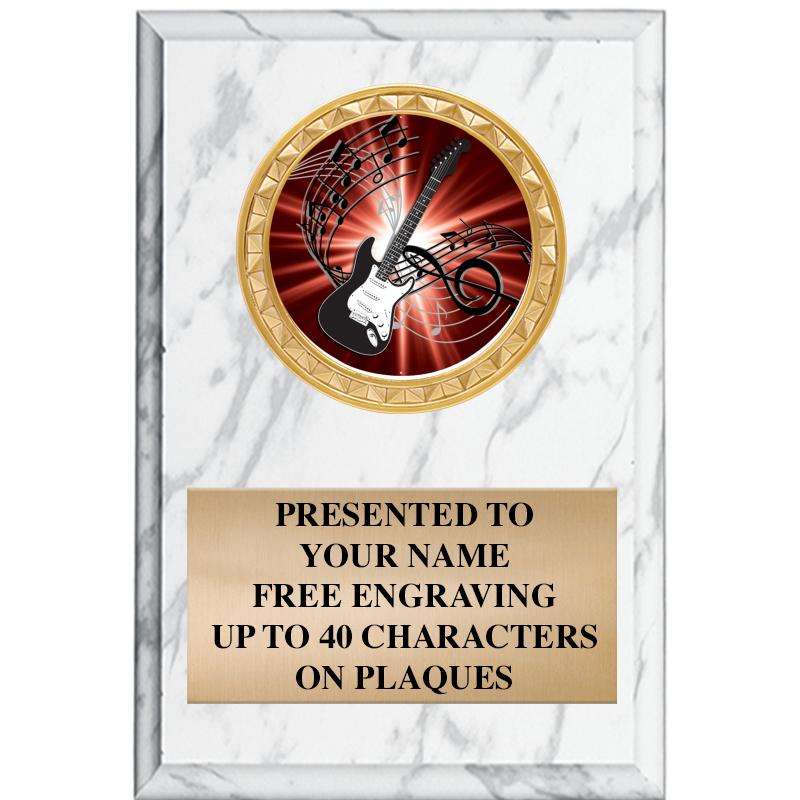 4" X 6" WHITE MBL INSERT PLQ