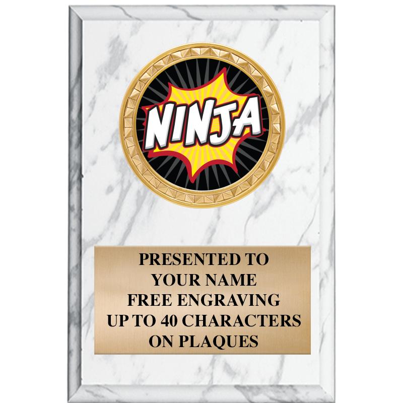 4" X 6" WHITE MBL INSERT PLQ