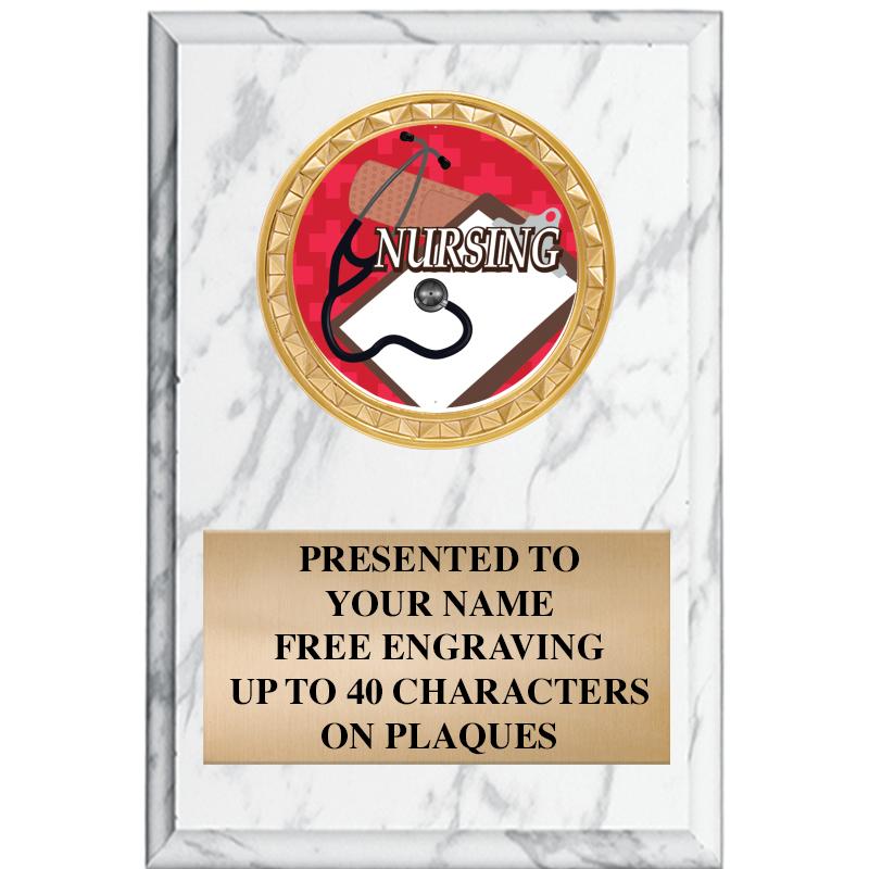 4" X 6" WHITE MBL INSERT PLQ