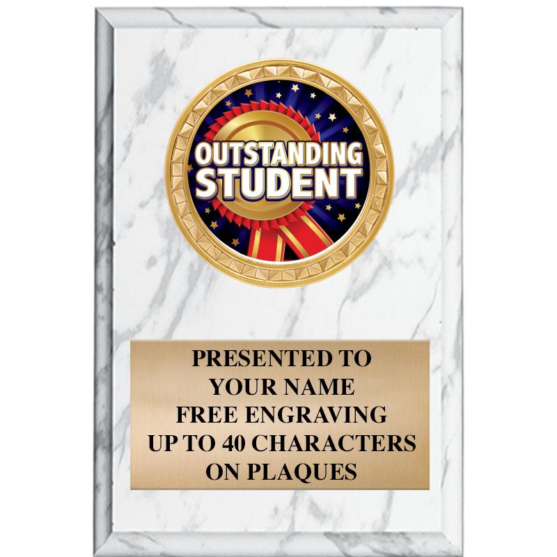 4" X 6" WHITE MBL INSERT PLQ