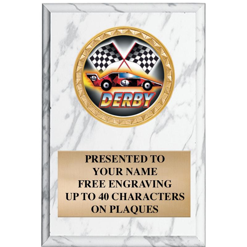 4" X 6" WHITE MBL INSERT PLQ