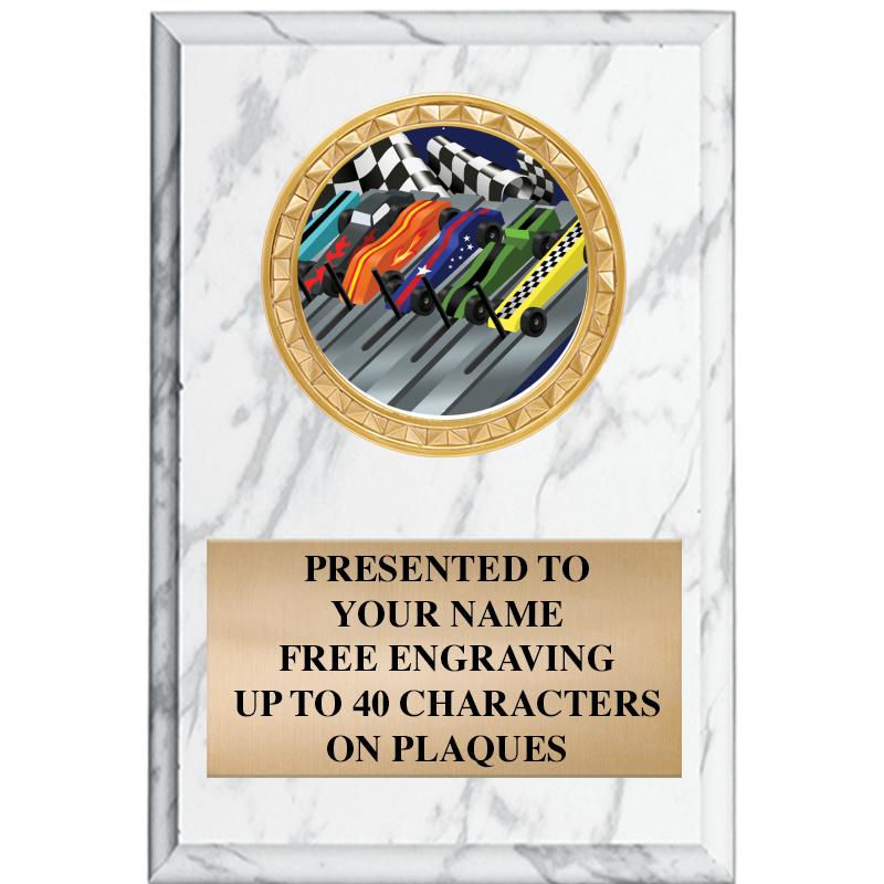 4" X 6" WHITE MBL INSERT PLQ