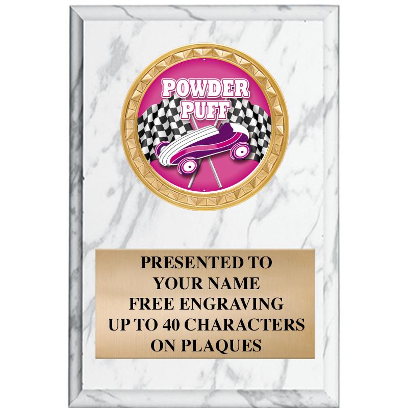 4" X 6" WHITE MBL INSERT PLQ