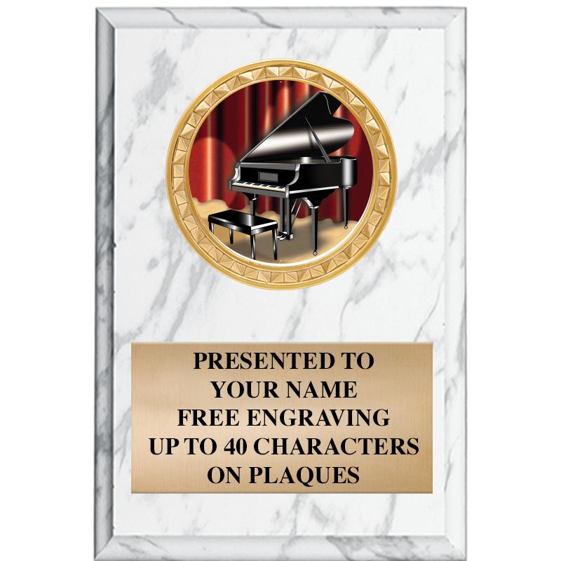 4" X 6" WHITE MBL INSERT PLQ