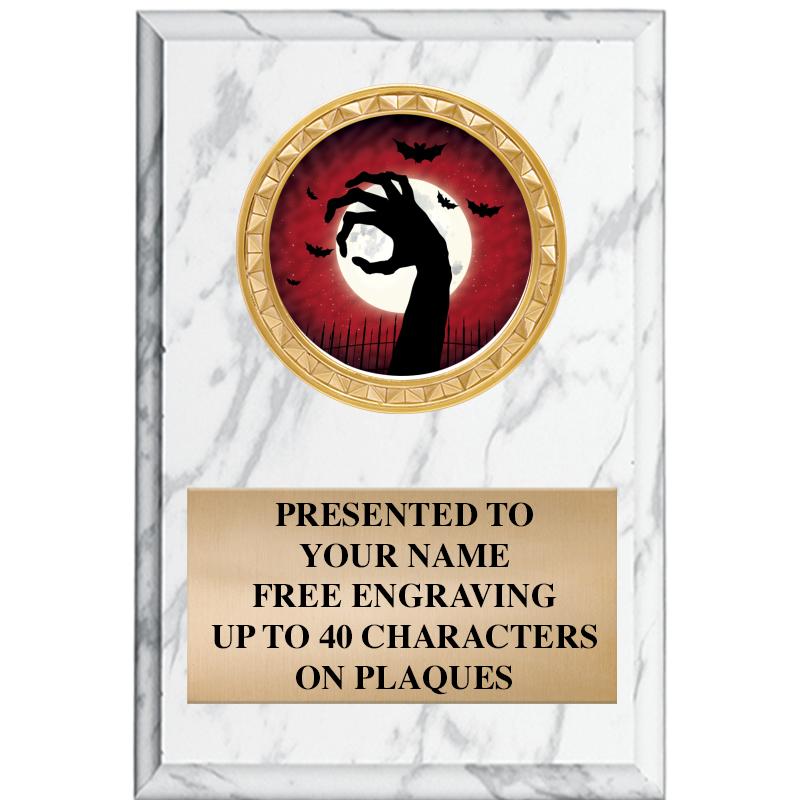 4" X 6" WHITE MBL INSERT PLQ