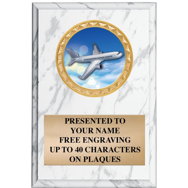 4" X 6" WHITE MBL INSERT PLQ