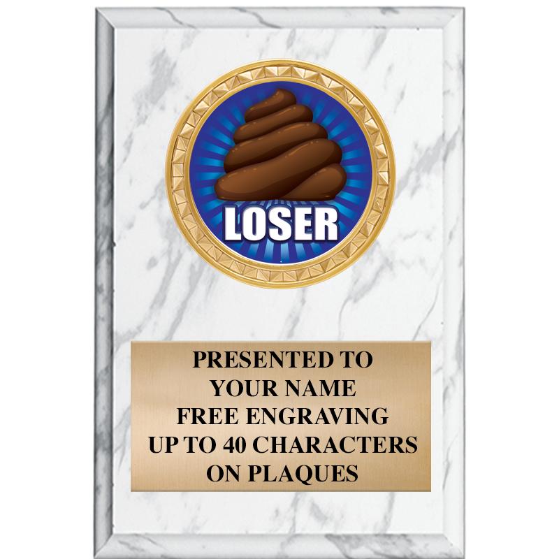 4" X 6" WHITE MBL INSERT PLQ