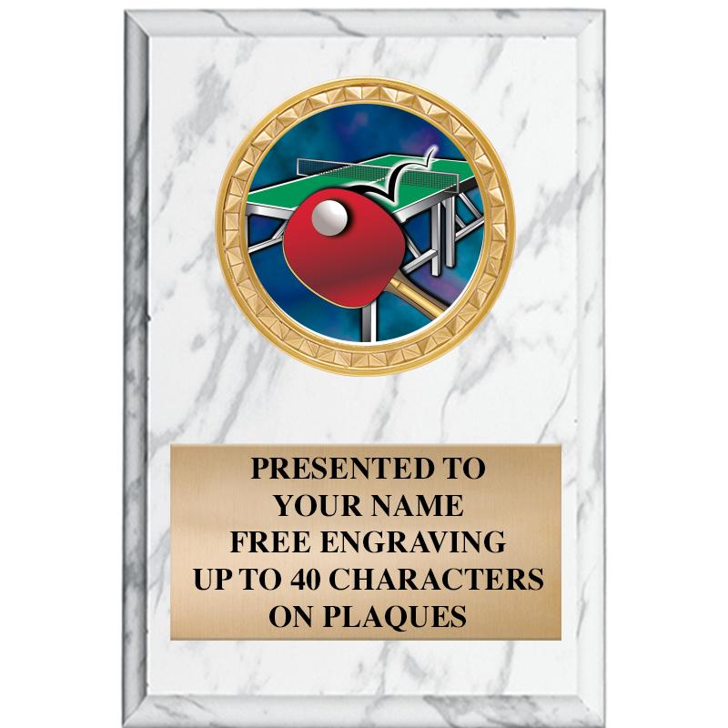 4" X 6" WHITE MBL INSERT PLQ