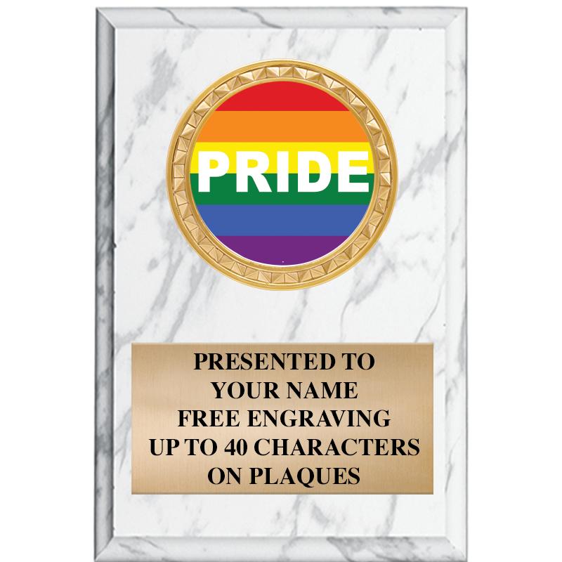 4" X 6" WHITE MBL INSERT PLQ