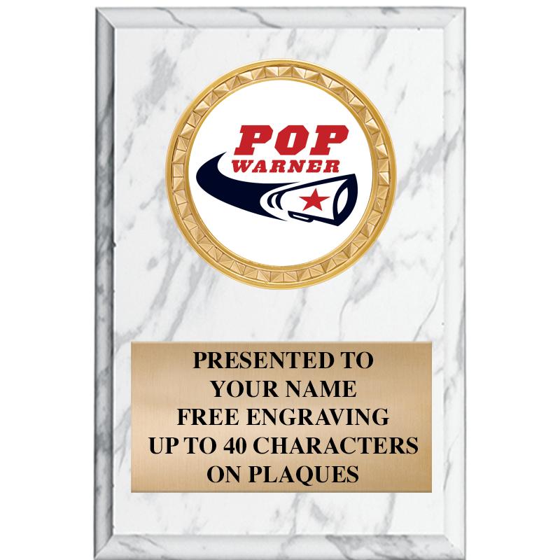 4" X 6" WHITE MBL INSERT PLQ